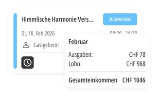 Verdienstübersicht in der Tempstr-App.