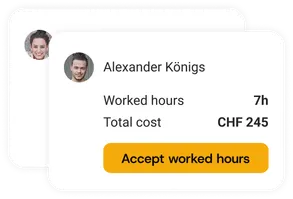 Worked hours card
